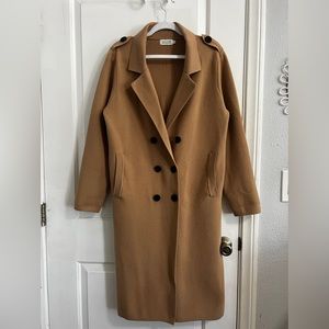 Tan Knit Trench Coat - Molly Bracken
